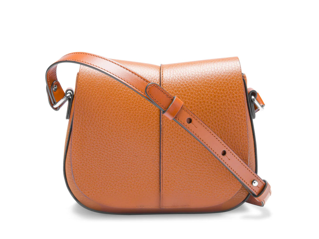 Pebble Grain Flap Magnetic Saddle Crossbody Bag