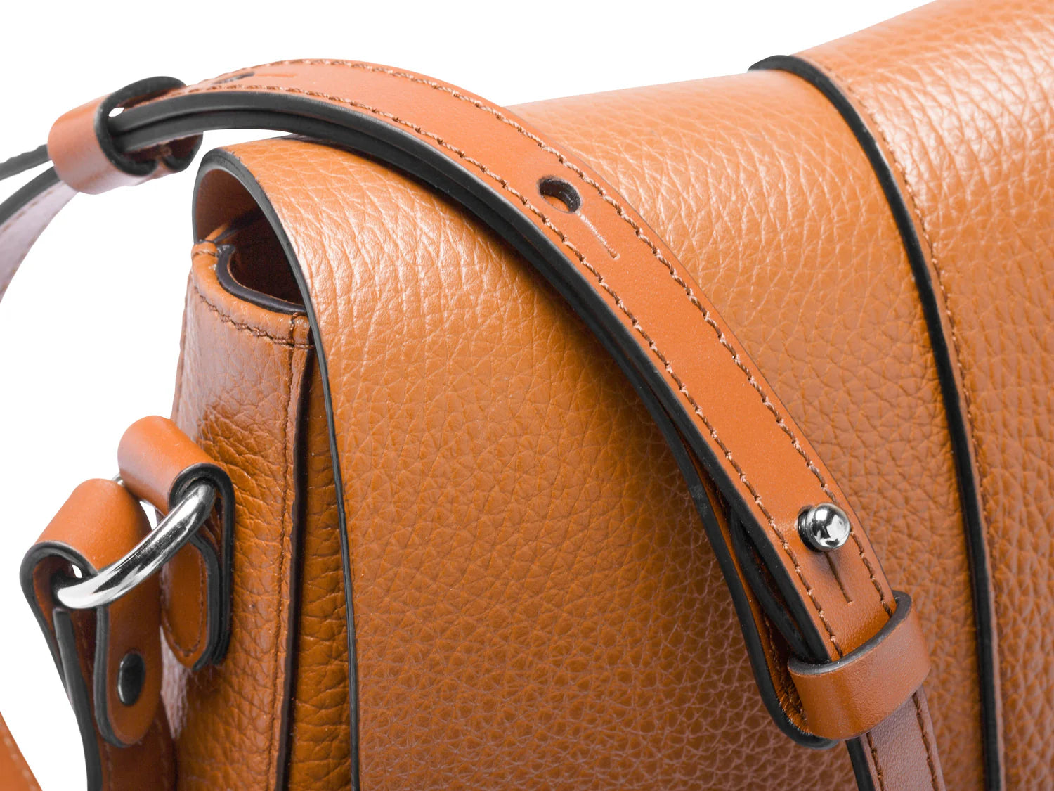 Pebble Grain Flap Magnetic Saddle Crossbody Bag