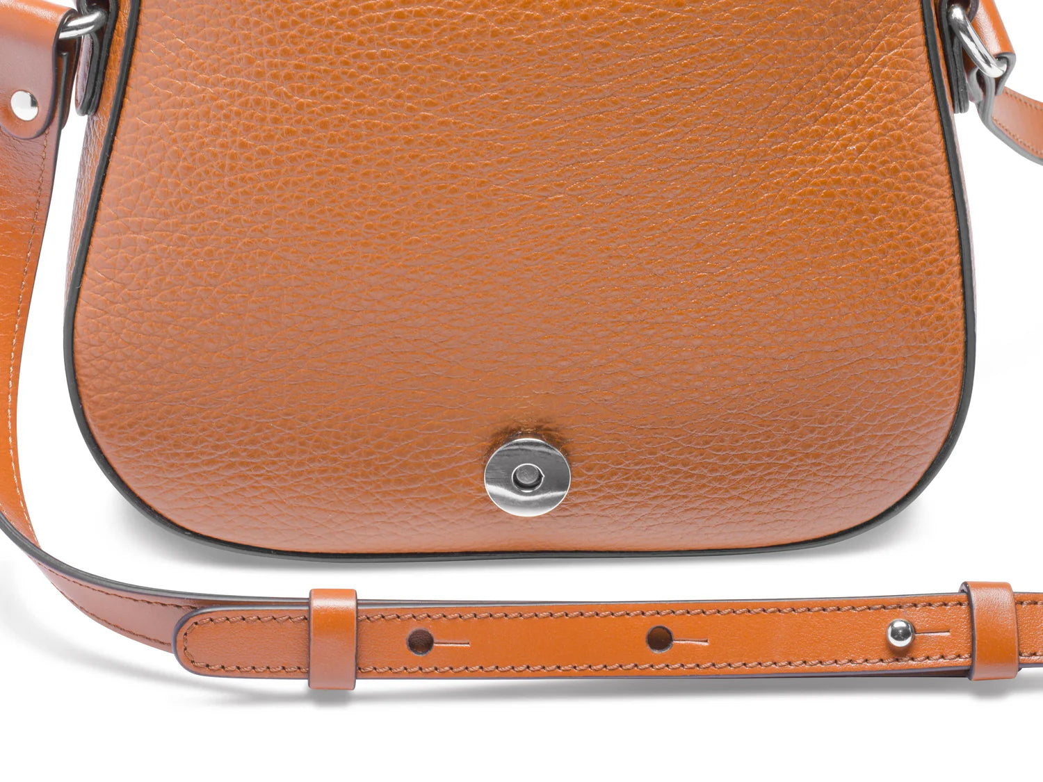 Pebble Grain Flap Magnetic Saddle Crossbody Bag